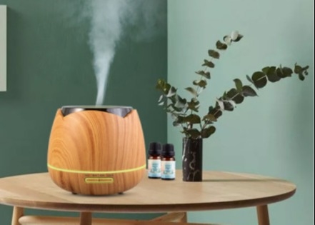 máquina multifuncional da aromaterapia do óleo essencial da lâmpada da atmosfera do humidificador de madeira da máquina da aromaterapia da grão 400ml