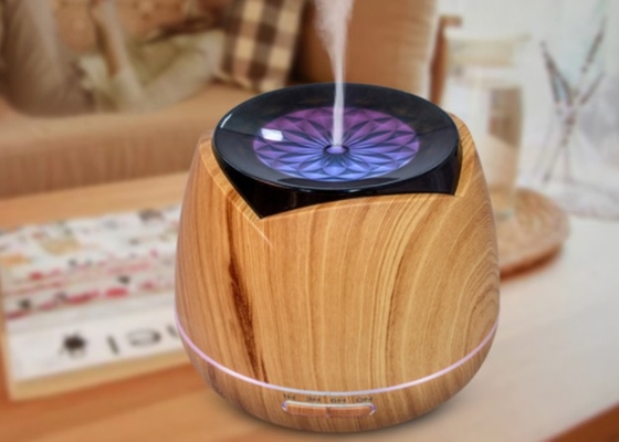 luva do humidificador da aromaterapia da grão da madeira da imitação do escritório domiciliário 400ml que abriga o humidificador da casa do escritório